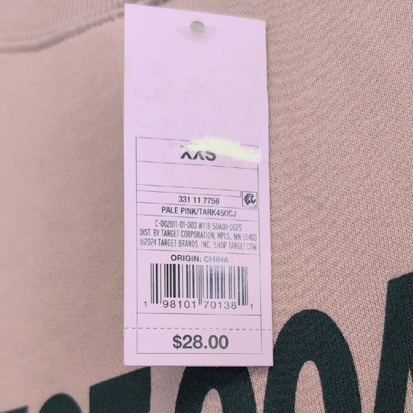 NWT Wild Fable Women's Pink Graphic Oversized Sweatshirt XXS      717A - Picture 5 of 6